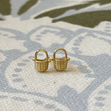 Nantucket Basket Stud Earrings in Gold