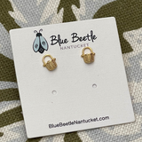 Nantucket Basket Stud Earrings in Gold