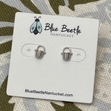 Nantucket Basket Stud Earrings in Silver