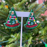 Christmas Dory Boat Earrings