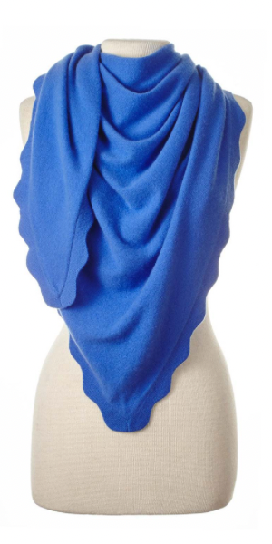 Cashmere Ruffle Triangle Wrap in Royal Blue – Blue Beetle