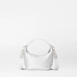 MZ Wallace Mini Woven Hobo in Matte Silver