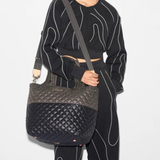 MZ Wallace Medium Metro Deluxe Tote in Black / Magnet Color Block