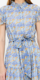 Ruffle Collar Button Maxi Dress in Florence Blue