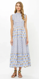 Sleeveless Smocked Maxi in Arbor Blue