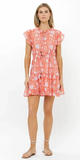 Cinched Flirty Short Dress in Ivy Orange