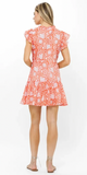 Cinched Flirty Short Dress in Ivy Orange