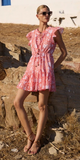 Cinched Flirty Short Dress in Ivy Orange