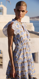 Cinched Flirty Short Dress in Arbor Blue