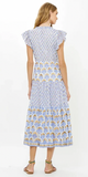 Cinched Flirty Midi Dress in Arbor Blue