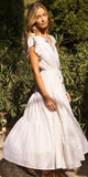 Cinched Flirty Midi Dress in Helene Cream Gold