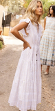 Cinched Flirty Midi Dress in Helene Cream Gold