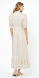 V-Neck Cuffed Maxi in Helene Gold Cream