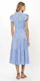 Cinched Flirty Midi Dress in Henley Midi Blue