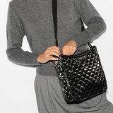 MZ Wallace Metro Box Crossbody in Black Liquid