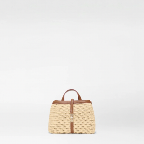 MZ Wallace Mini Astor Top Handle in Crochet Camel