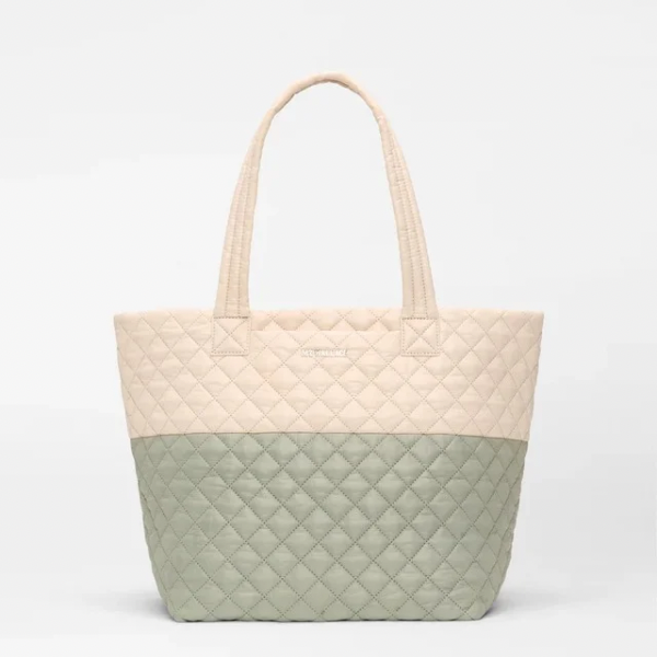 MZ Wallace Medium Metro Deluxe Tote in Agave Green/Buff