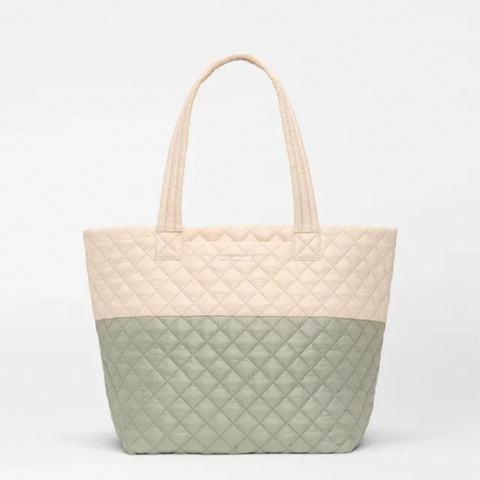 MZ Wallace Medium Metro Deluxe Tote in Agave Green/Buff
