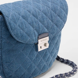 MZ Wallace Crosby Lock Saddle in True Blue Denim