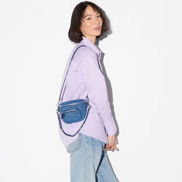 MZ Wallace Micro Crosby Sling Specialty in True Blue Denim – Blue