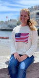 Nantucket Flag Rollneck Sweater in Ivory