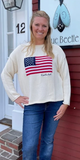 Nantucket Flag Rollneck Sweater in Ivory