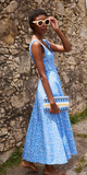 Harper Dress in Ditsy Blue