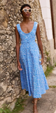 Harper Dress in Ditsy Blue
