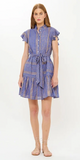 Ruffle Collar Button Mini in Helene Blue