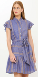 Ruffle Collar Button Mini in Helene Blue