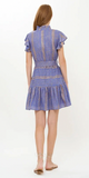 Ruffle Collar Button Mini in Helene Blue