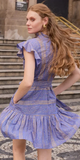 Ruffle Collar Button Mini in Helene Blue