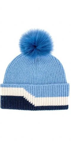Three Tone Hat in Blue Multi