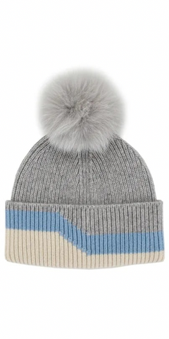 Three Tone Hat in Blue