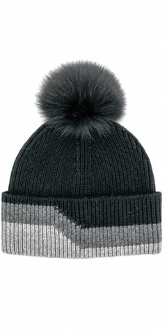 Three Tone Hat in Black Multi