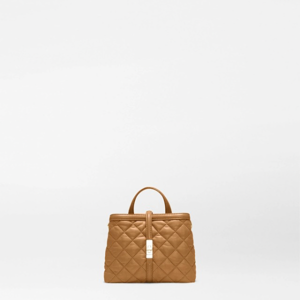 MZ Wallace Mini Astor Top Handle in Cognac