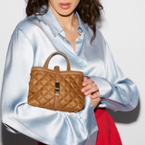 MZ Wallace Mini Astor Top Handle in Cognac