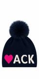 I Heart ACK Cashmere Hat in Navy