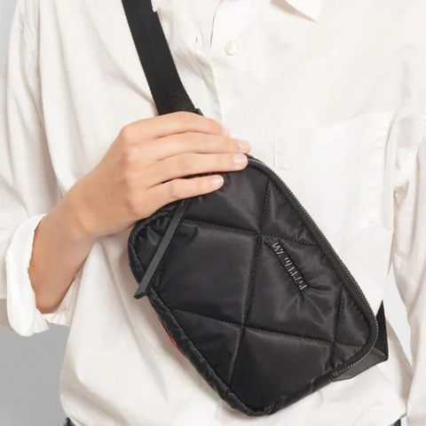 MZ Wallace Quilted Madison Belt Bag in Black