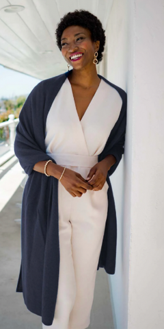 Cashmere Travel Wrap in Midnight