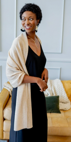 Cashmere Lightweight Travel Wrap in Oatmeal