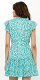 Cinched Flirty Short Dress in Cypress Jade