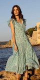 Cinched Flirty Midi Dress in Cypress Jade
