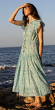 Cinched Flirty Midi Dress in Cypress Jade