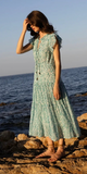 Cinched Flirty Midi Dress in Cypress Jade