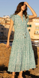 Cinched Flirty Midi Dress in Cypress Jade