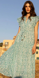 Cinched Flirty Midi Dress in Cypress Jade