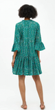 Bell Sleeve Tiered Mini in Shibori Green