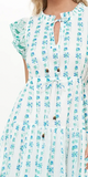 Cinched Flirty Midi Dress in Boreggo Green