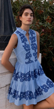 Yoke Dress in Tangier Blue